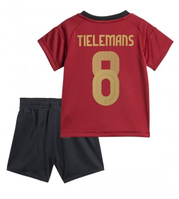 Bélgica Youri Tielemans #8 Primera Equipación Niños Eurocopa 2024 Manga Corta (+ Pantalones cortos)